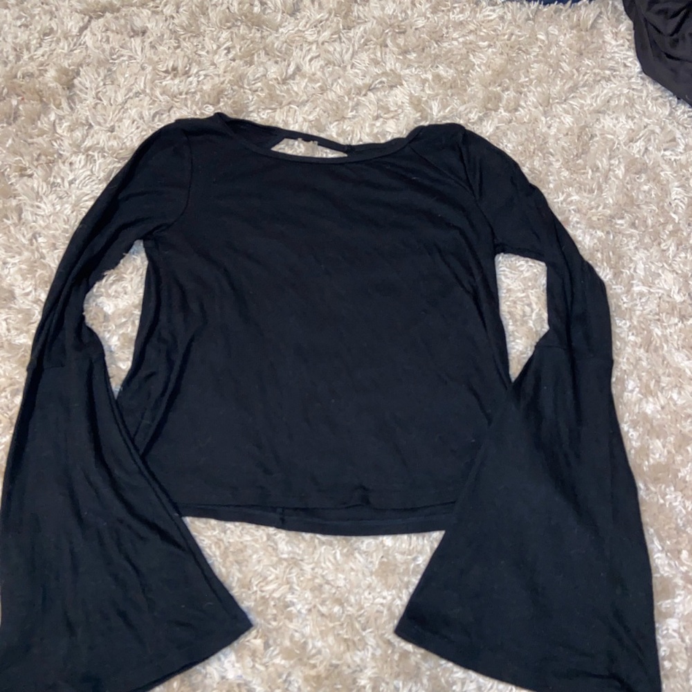 Hollister Black Ribbed Long Sleeve Top